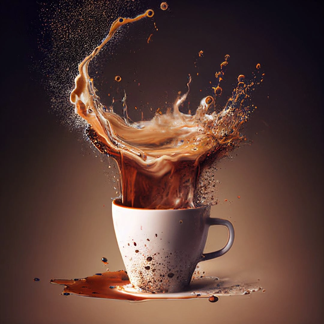 Coffee pouring into a white 200 Degrees cup