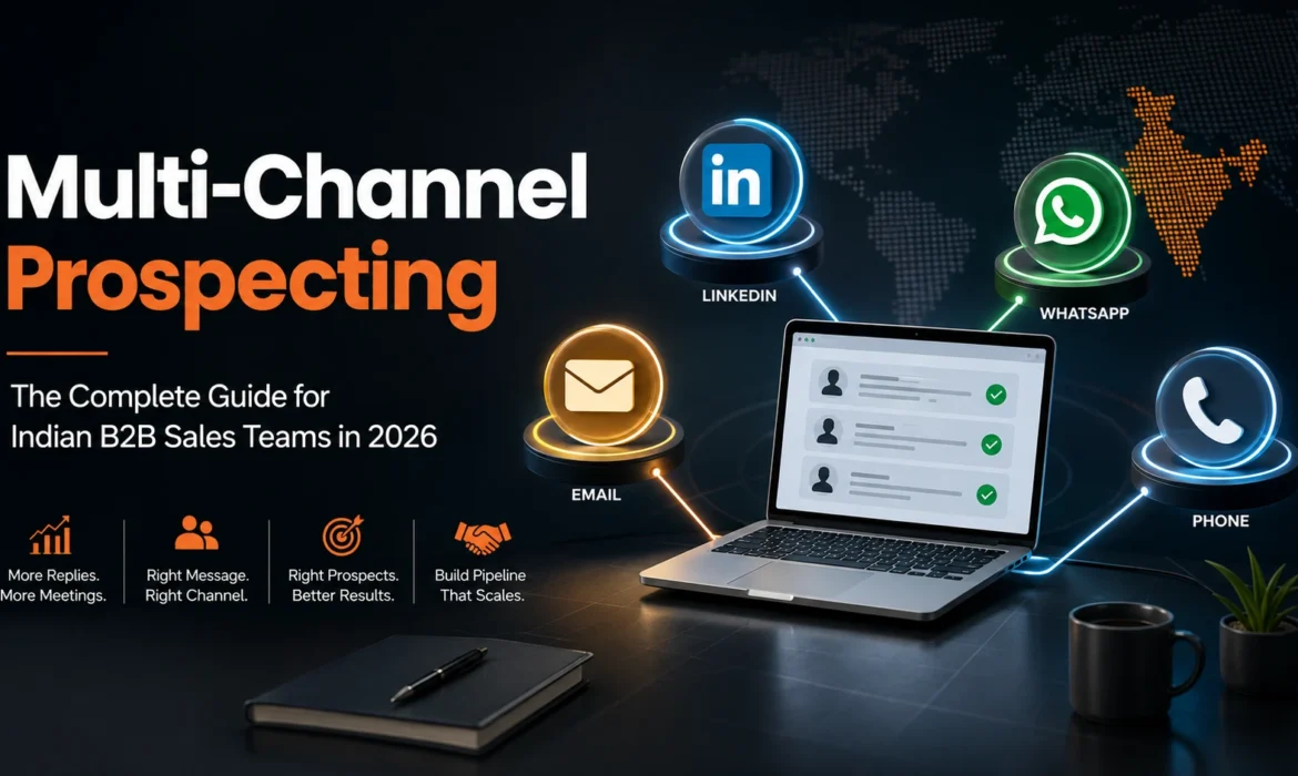Multi-Channel Prospecting strategy connecting LinkedIn, email, phone, and WhatsApp for Indian B2B sales teams