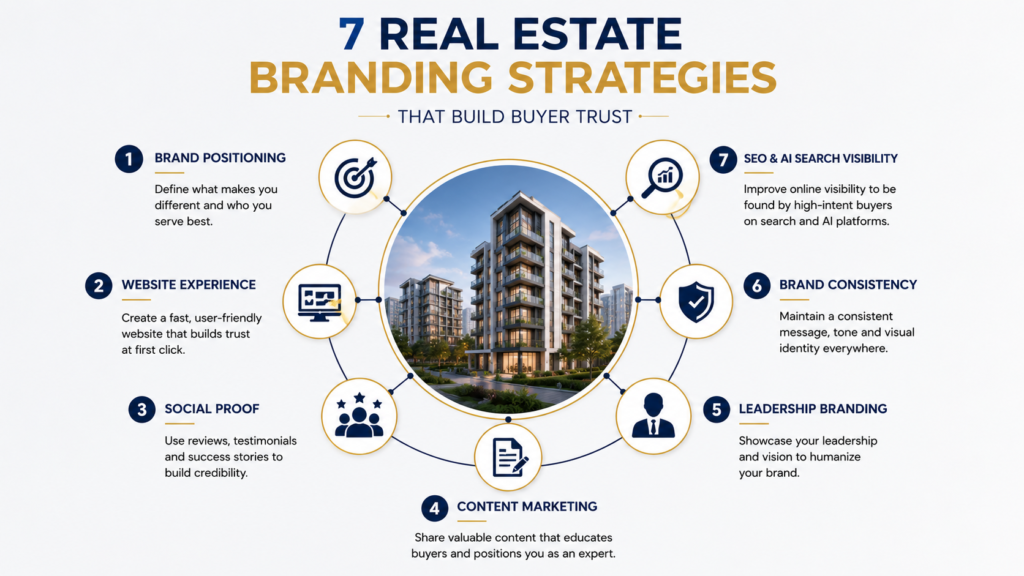Real estate branding strategies infographic