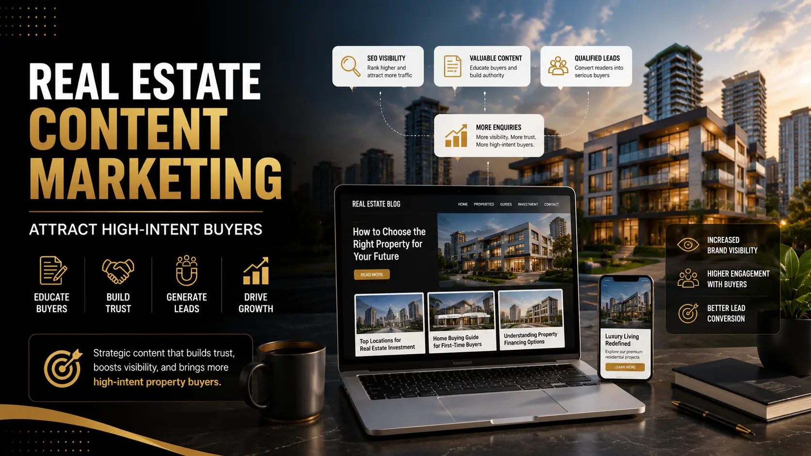 Real Estate Content Marketing helping developers attract high-intent buyers Real Estate Content Marketing helping developers attract high-intent buyers