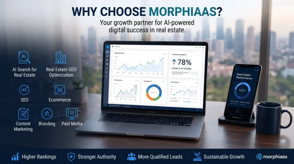 AI Search Optimization services for Real Estate by Morphiaas