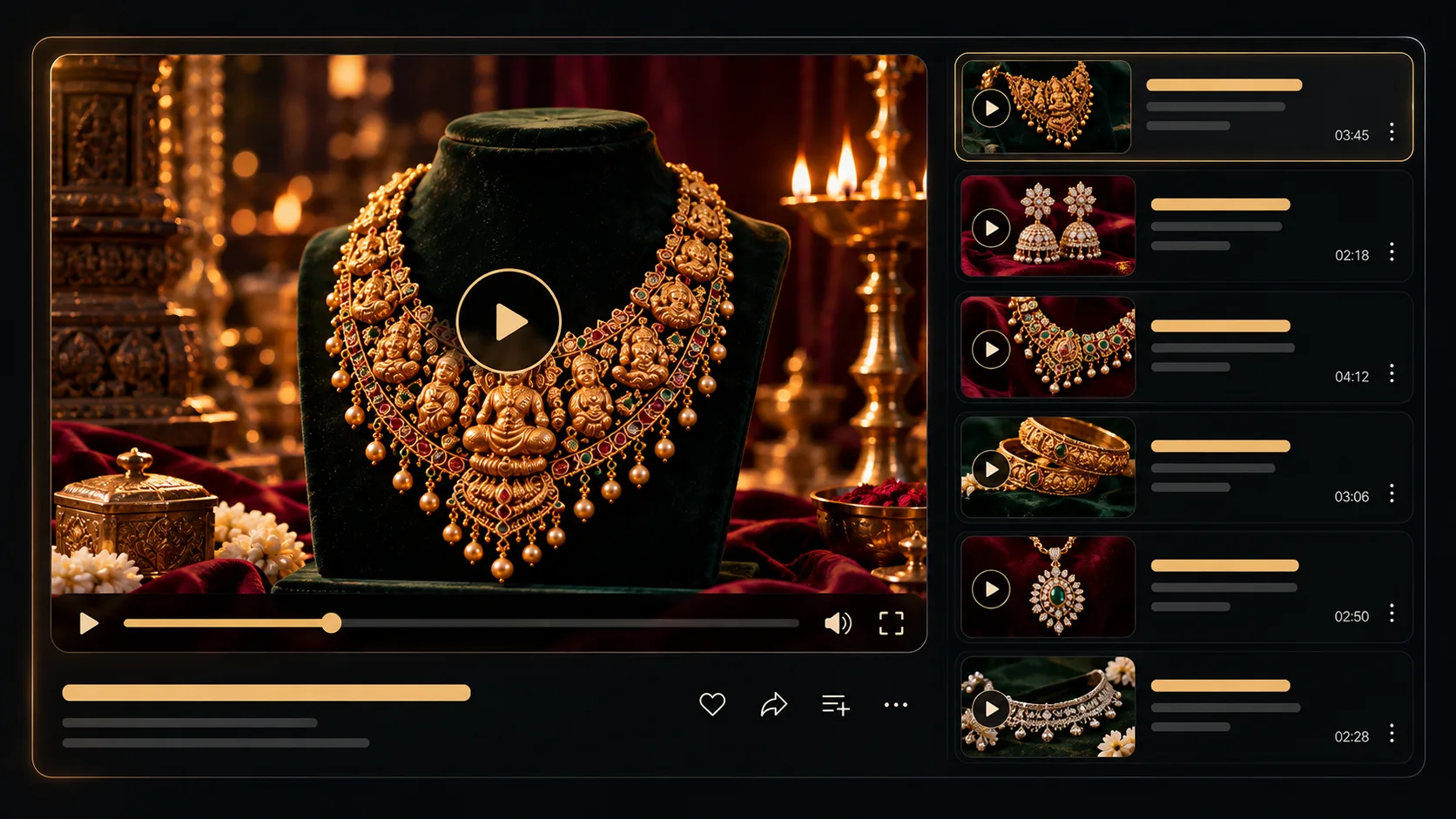 Frame from a Challani Jewellery product showcase video