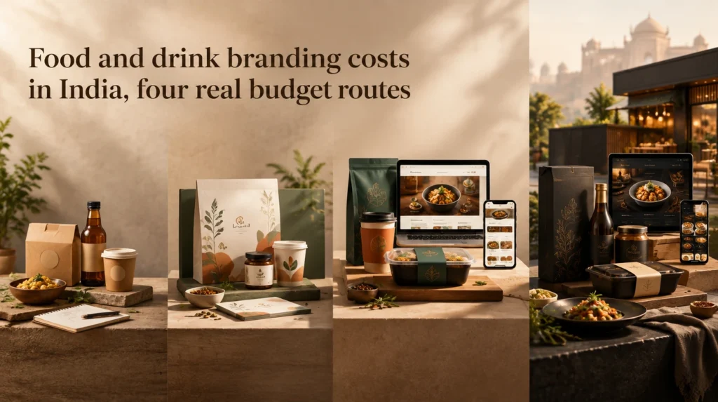 Food and drink branding costs in India, four budget routes