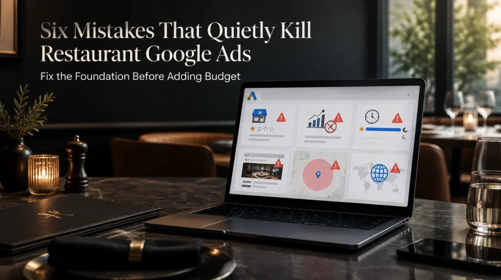 Google Ads for restaurants in India showing common advertising mistakes that waste budget