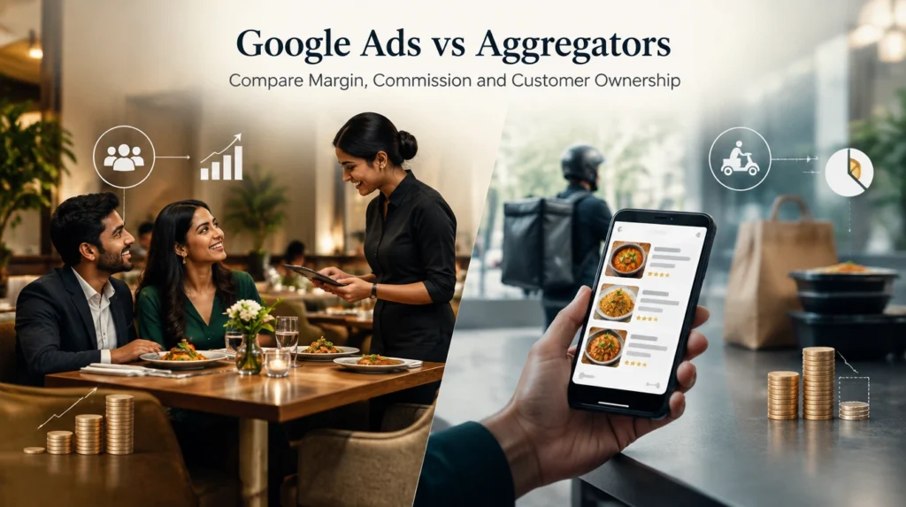 Google Ads for restaurants in India compared with food delivery aggregators