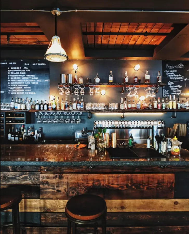 Bar and lounge at night