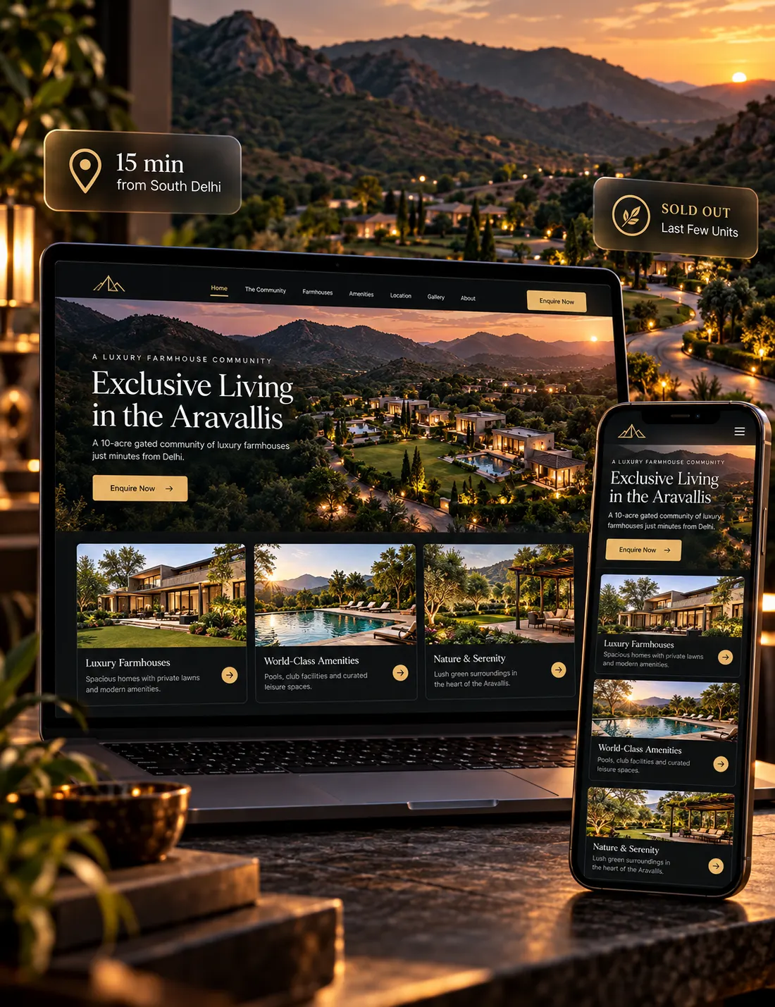 The Majestic Meadows Farms website homepage built by Morphiaas