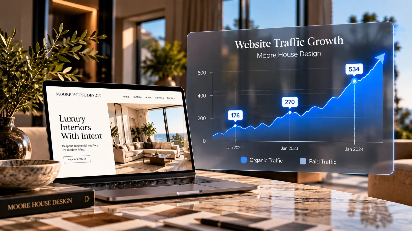 Organic traffic growth for Moore House Design
