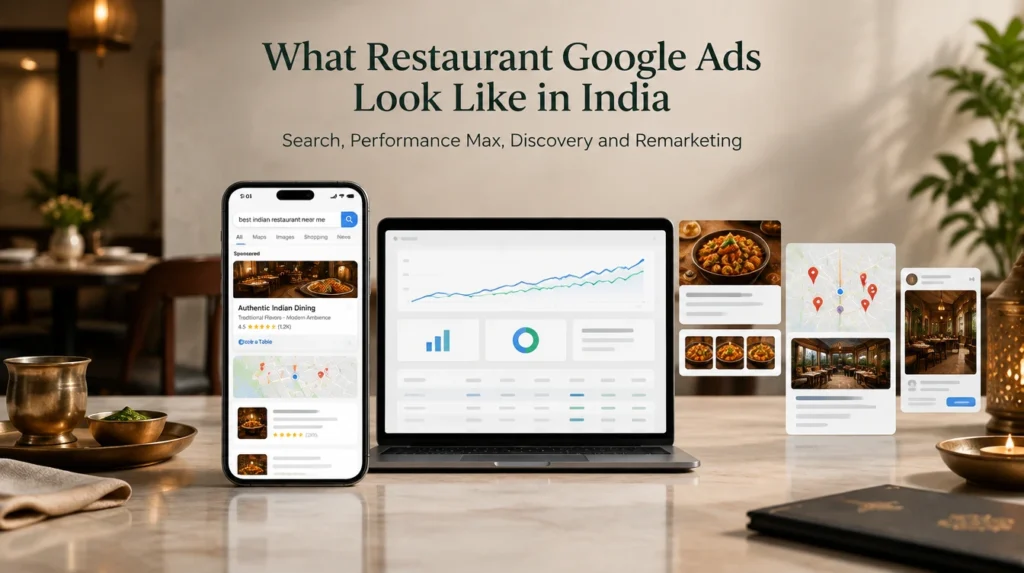 Google Ads for restaurants in India across Search, Performance Max, Discovery and remarketing