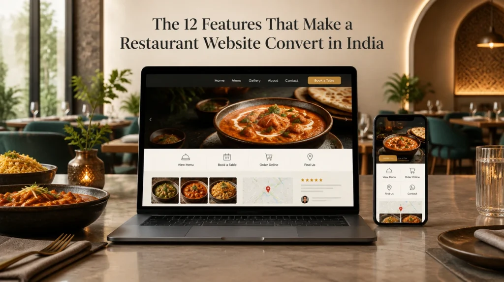 Restaurant Website Conversion Features Restaurant website convert in India with 12 essential features for better bookings and orders