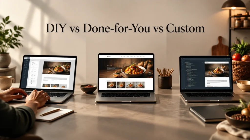 DIY vs Custom Restaurant Website DIY versus done-for-you versus custom restaurant website design