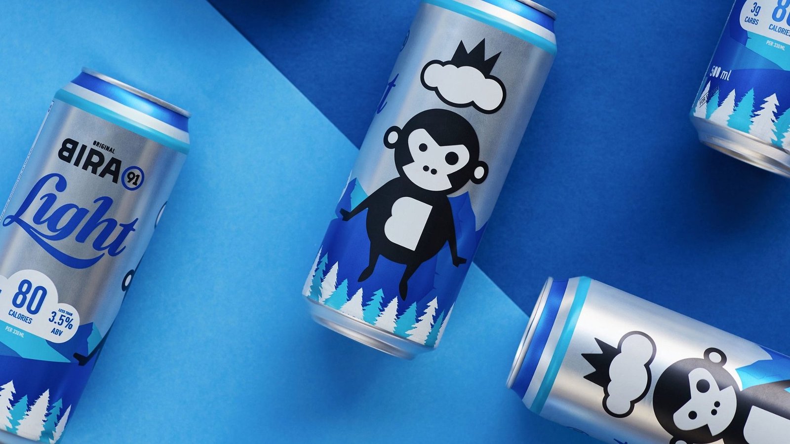 Bira 91 Light cans flat lay close up