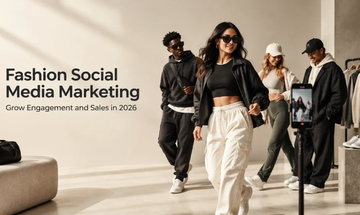 Fashion models showcasing contemporary styles for a fashion social media marketing campaign focused on engagement and sales in 2026.