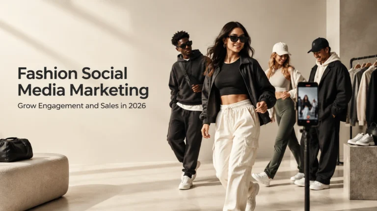 Fashion Social Media Marketing in 2026 Fashion models showcasing contemporary styles for a fashion social media marketing campaign focused on engagement and sales in 2026.