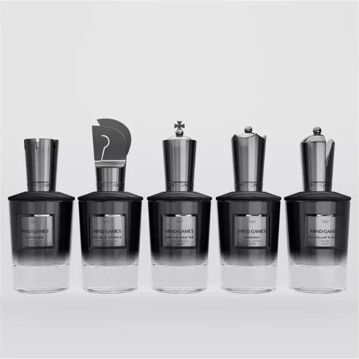 MIND GAMES Dark collection, black bottles with chess pieces
