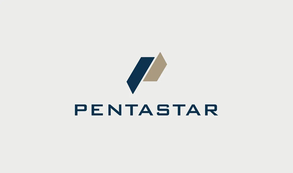 Pentastar wordmark lockup, on light ground