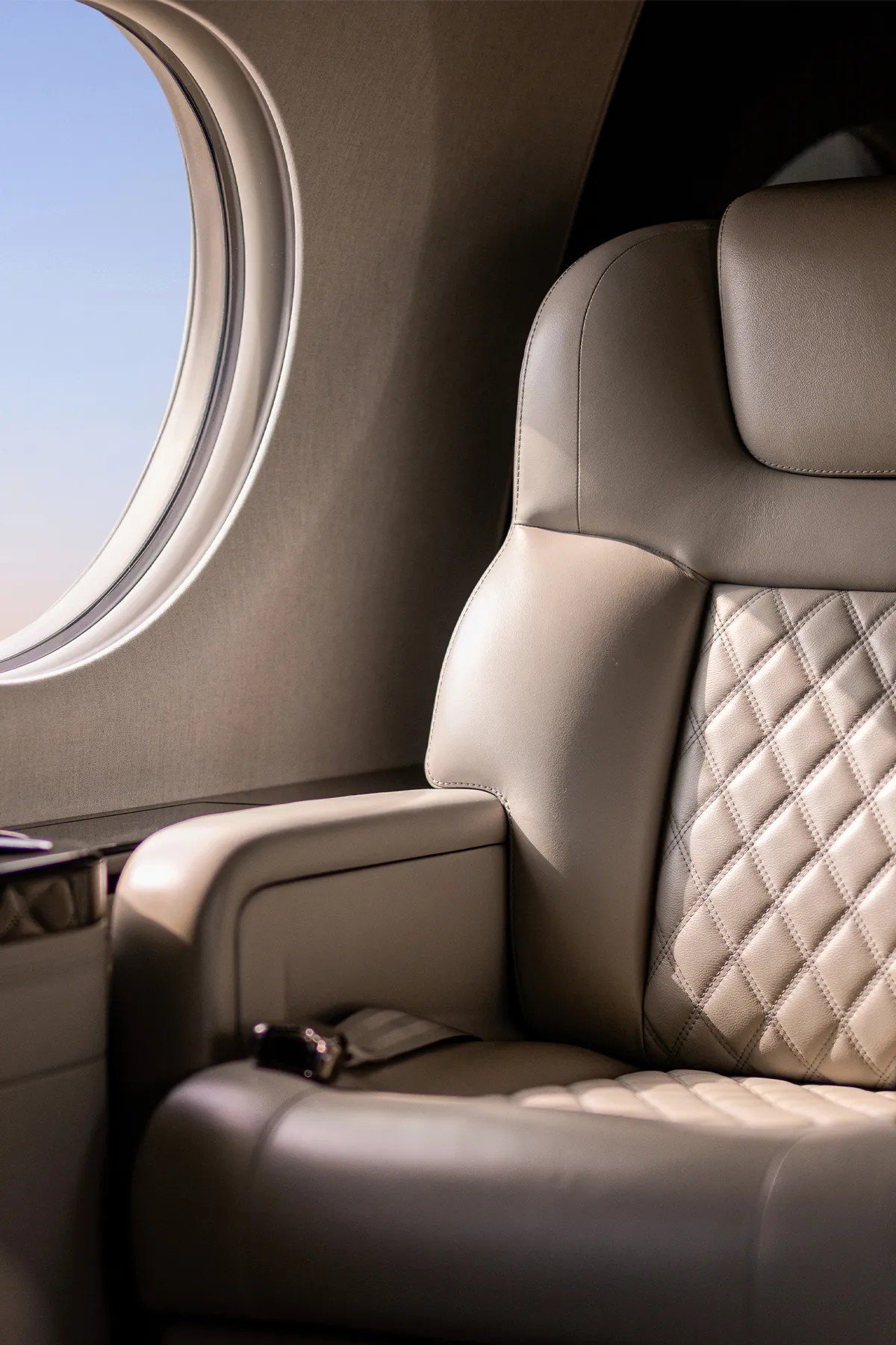 Pentastar cabin interior, quilted leather in cream