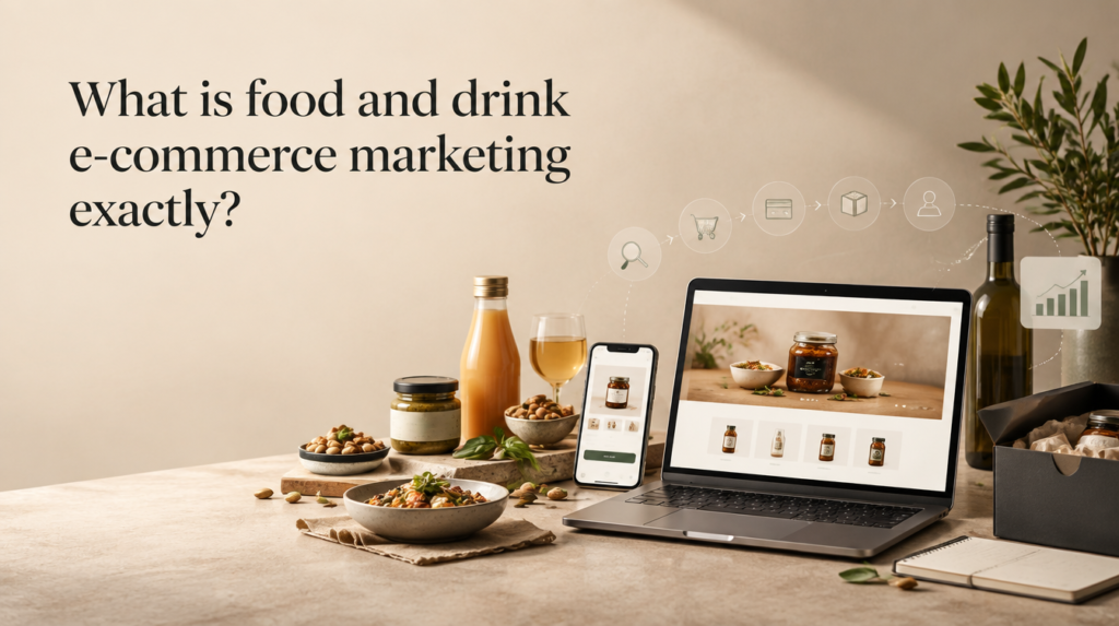 What Is Food & Drink E-Commerce? What is food and drink e-commerce marketing exactly explained through a premium F&B online shopping concept